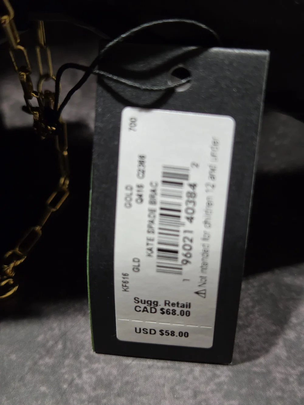 kate spade gold chain bracelet with logo S charm With Dustbag - Picture 4 of 5